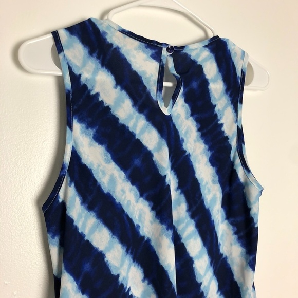 Soft Surroundings Blue Asymmetrical Tides Hemp Top Women Size S - Picture 5 of 6